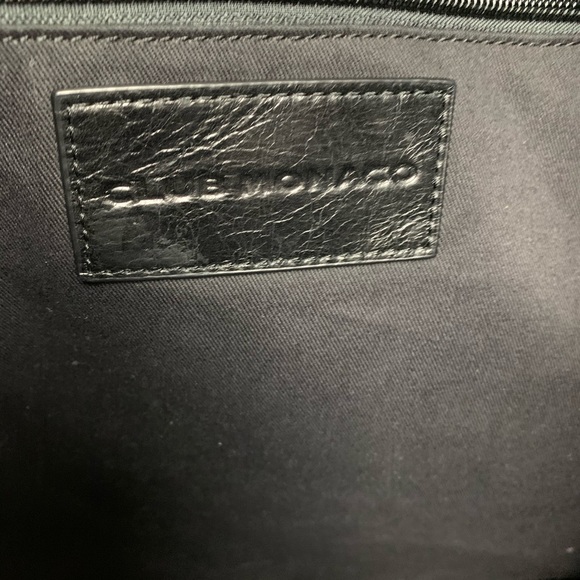 Club Monaco Black Leather Nylon Tote Travel Bag - Picture 7 of 8